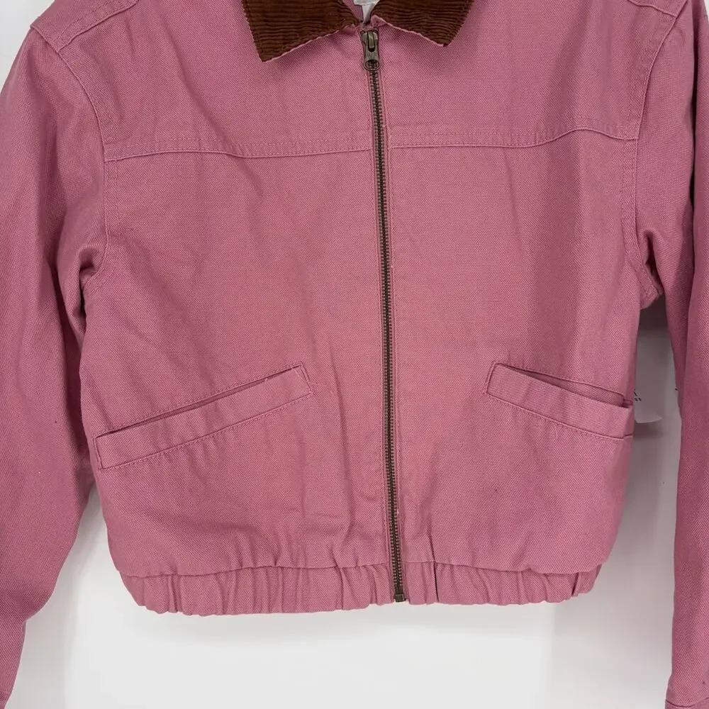 Gap Kids Pink Barn Jacket Corduroy Collar Full Zip NWT XXL 14/16